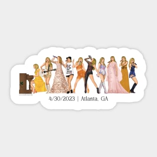 4/30 Atlanta Iconic Outfits Eras Lineup Sticker